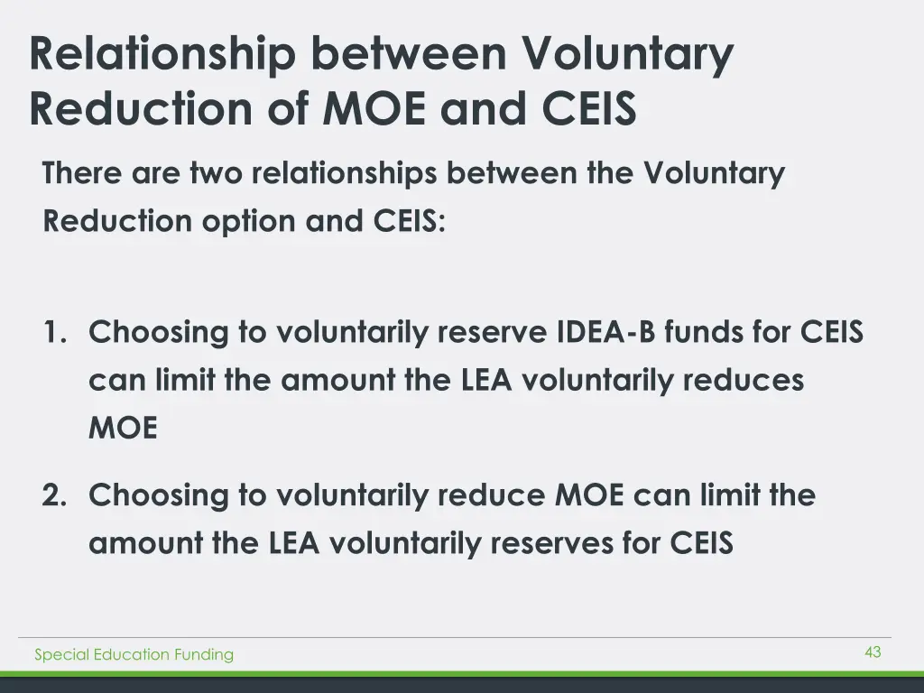 relationship between voluntary reduction