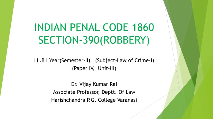 indian penal code 1860 section 390 robbery