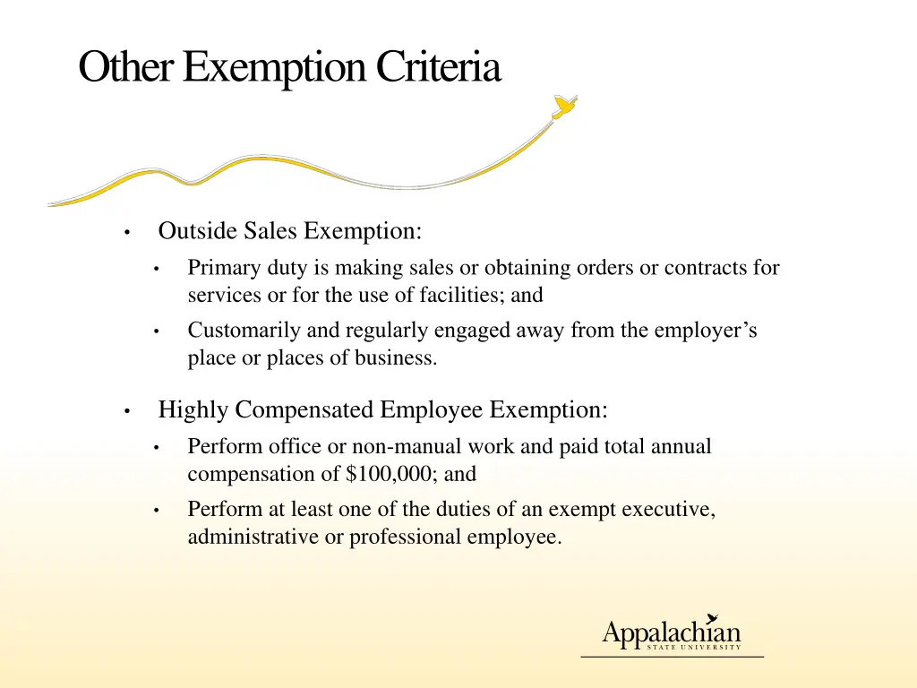 other exemption criteria