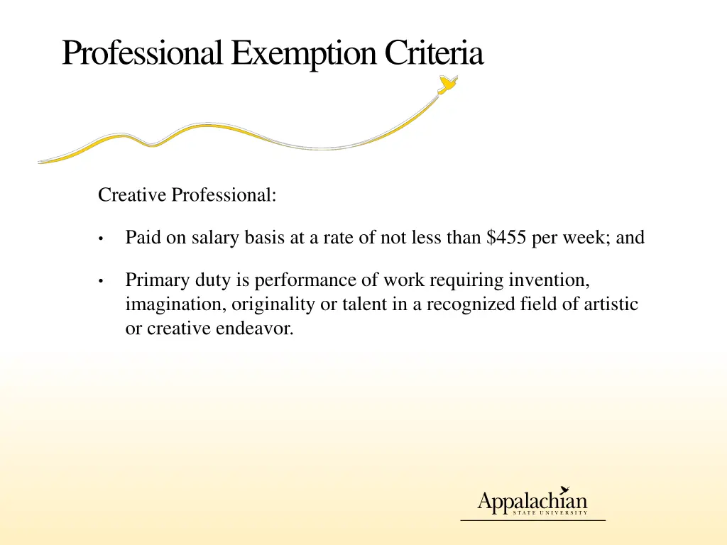 professional exemption criteria 1