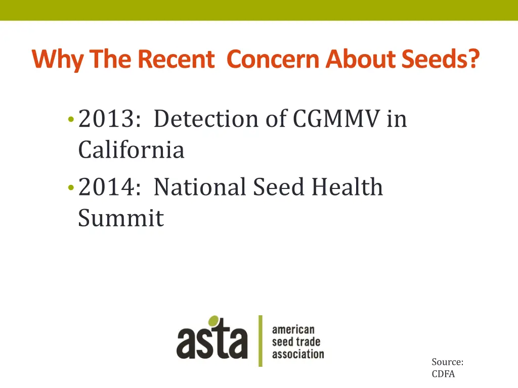 why the recent concern about seeds