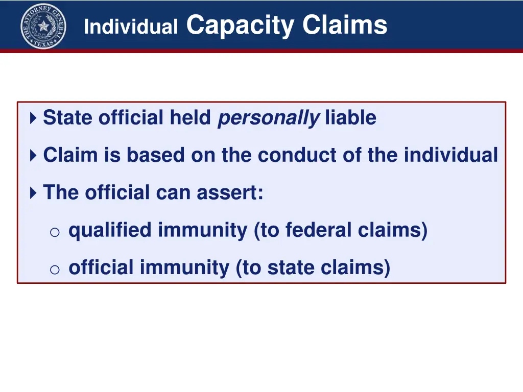 individual capacity claims