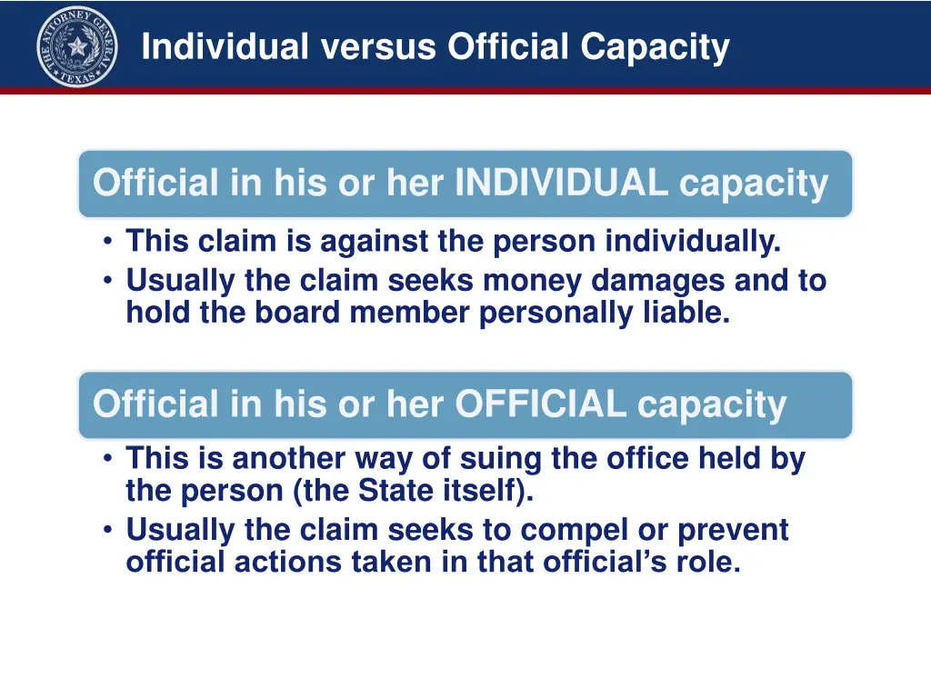 individual versus official capacity