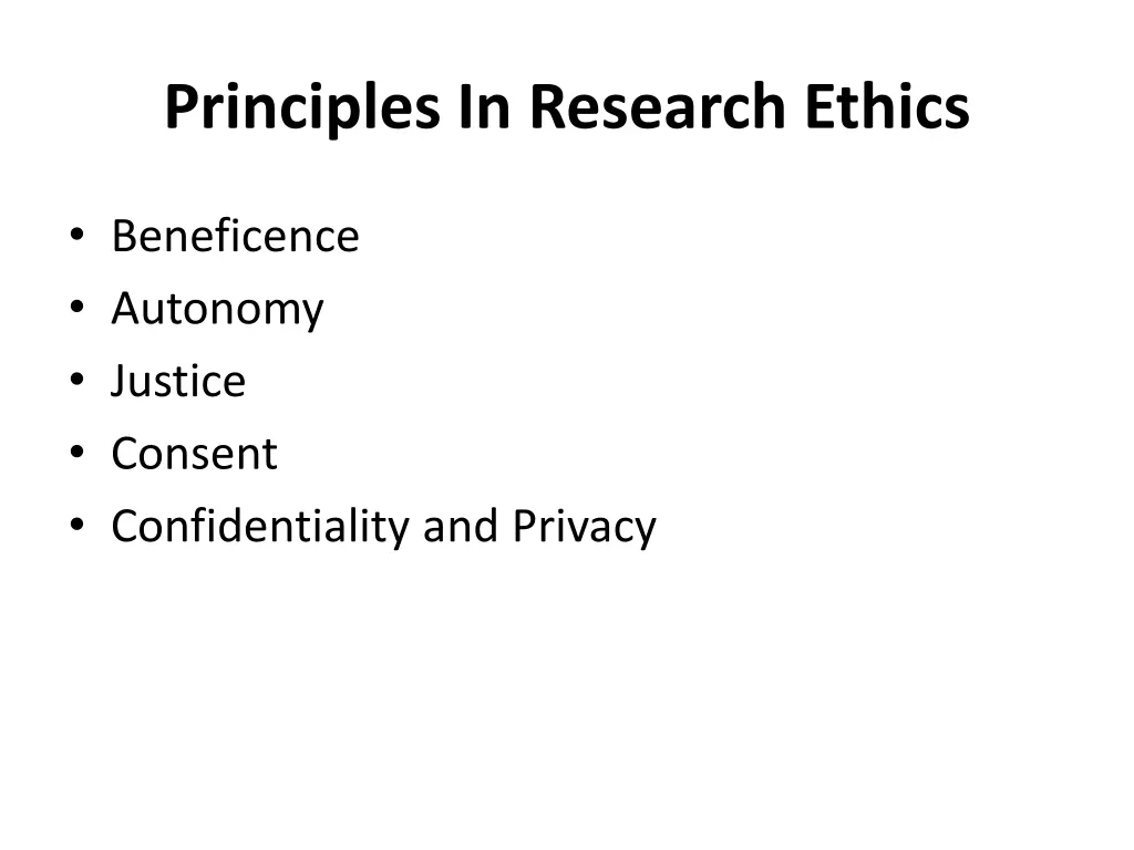 principles in research ethics