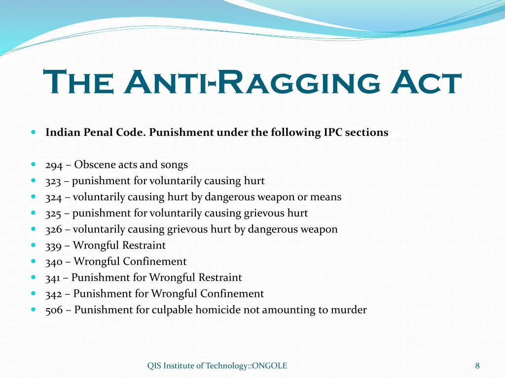 the anti ragging act