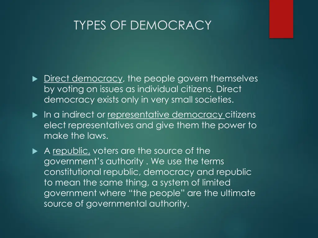 types of democracy