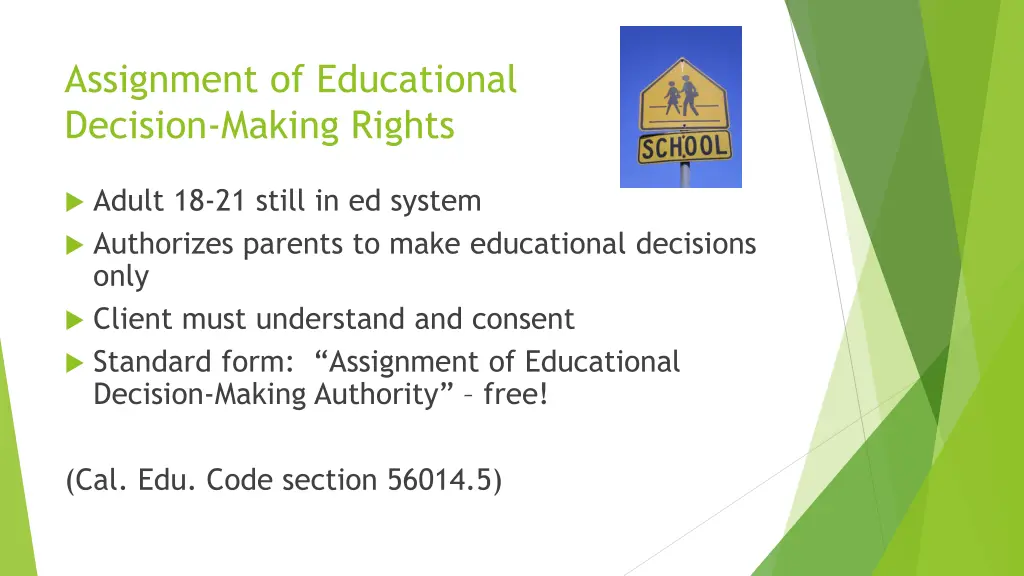 assignment of educational decision making rights