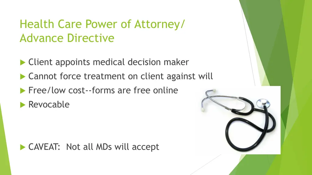 health care power of attorney advance directive