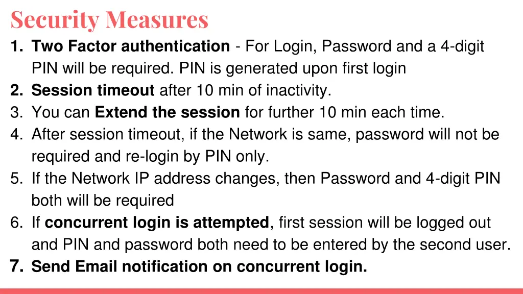 security measures 1 two factor authentication