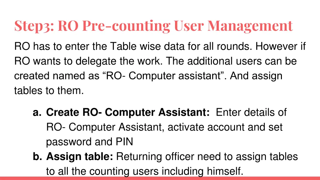 step3 ro pre counting user management