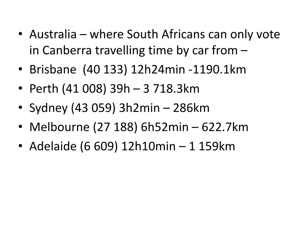 australia where south africans can only vote