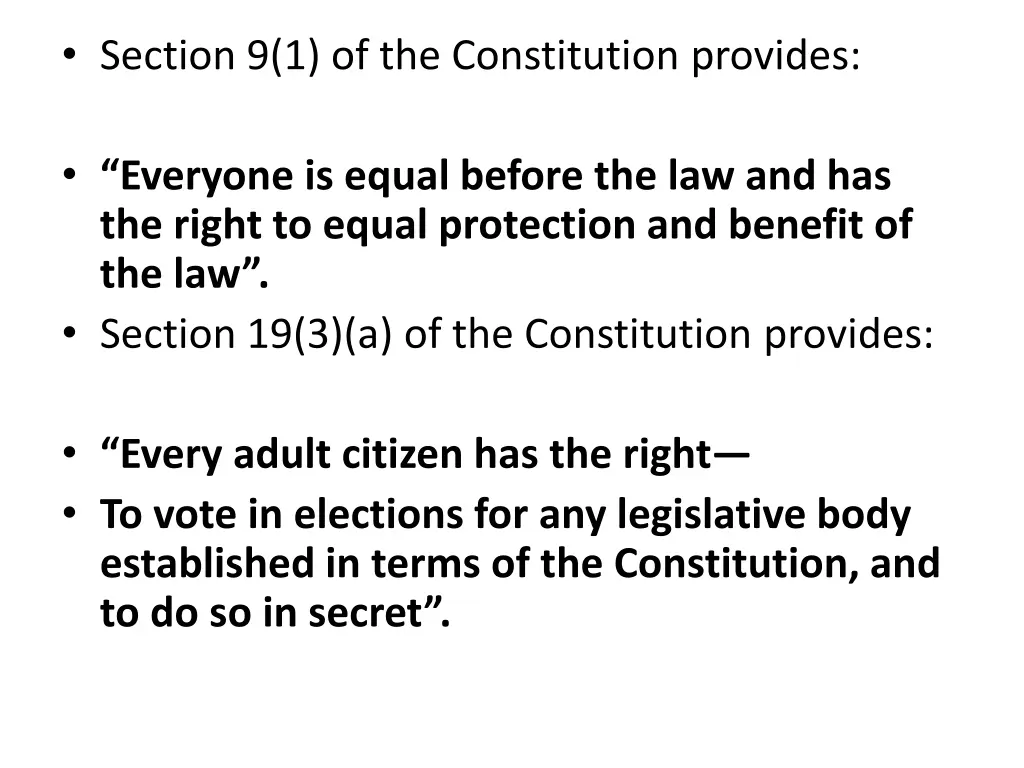 section 9 1 of the constitution provides