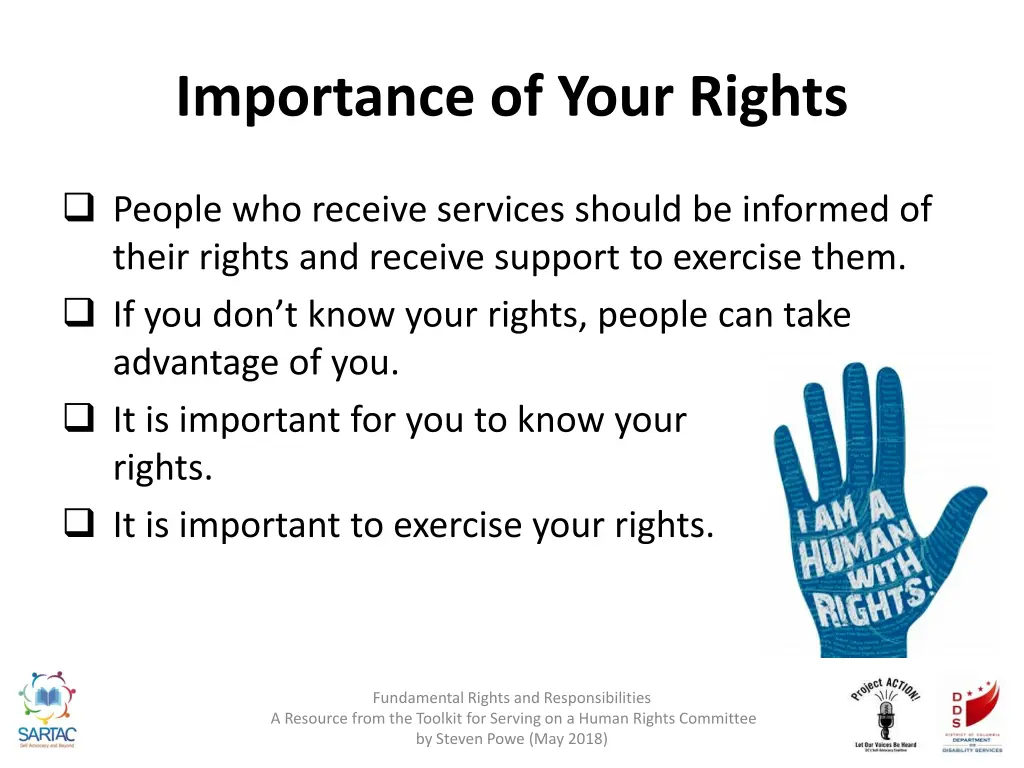 importance of your rights