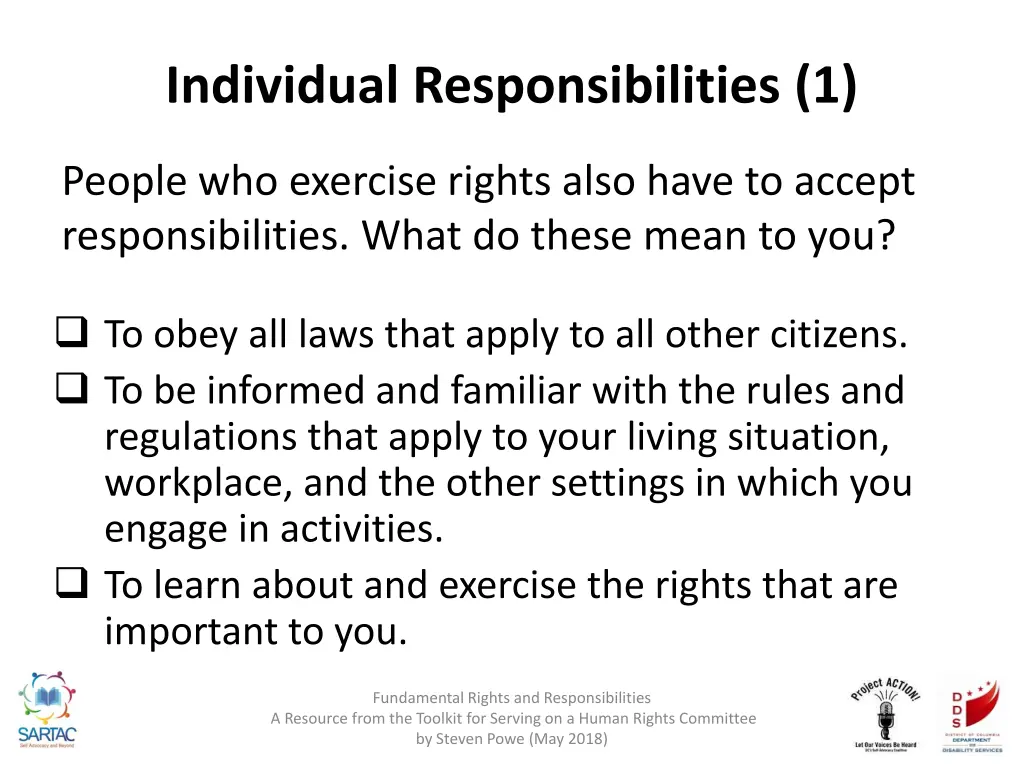 individual responsibilities 1