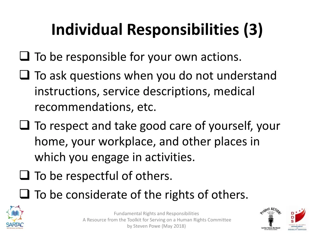 individual responsibilities 3