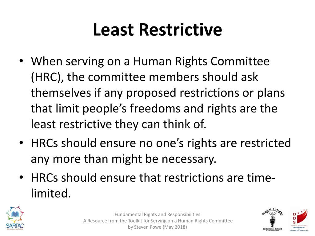 least restrictive