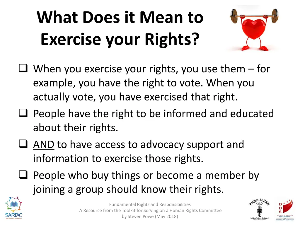 what does it mean to exercise your rights