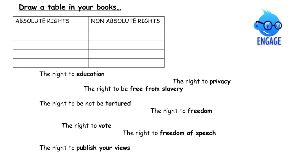 draw a table in your books