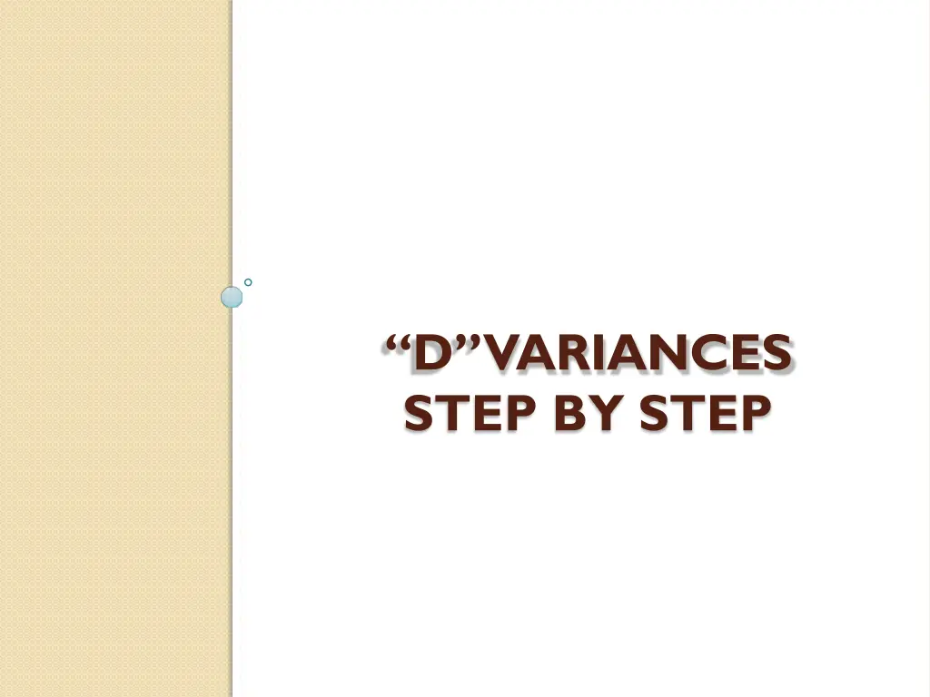 d variances step by step