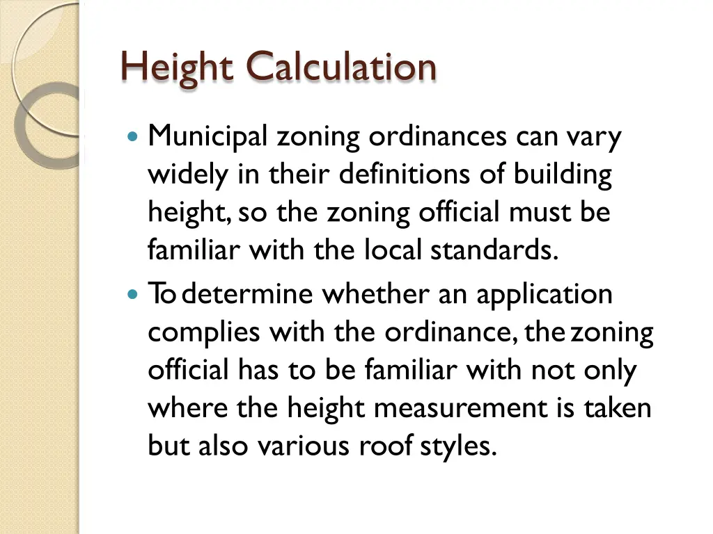 height calculation