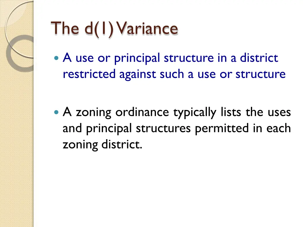 the d 1 variance