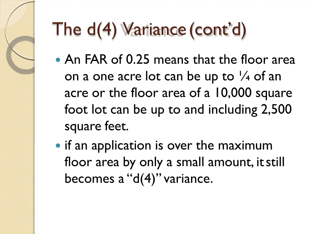 the d 4 variance cont d