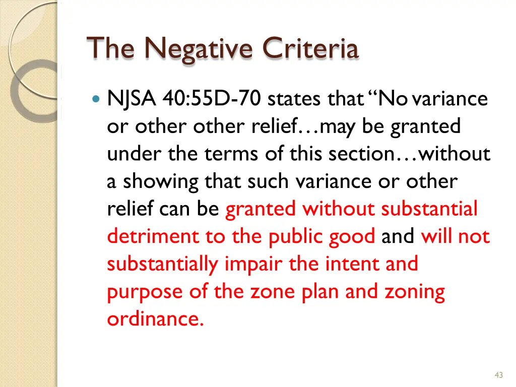 the negative criteria