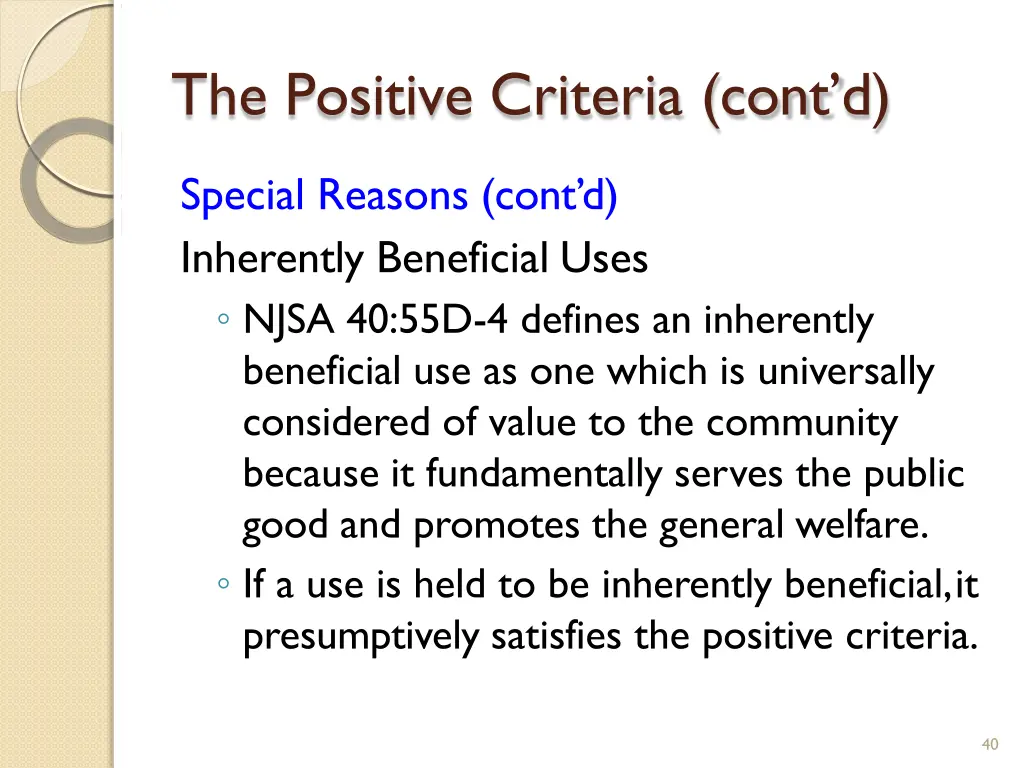 the positive criteria cont d 1