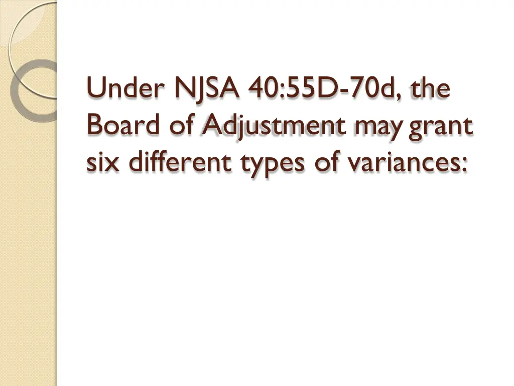 under njsa 40 55d 70d the board of adjustment