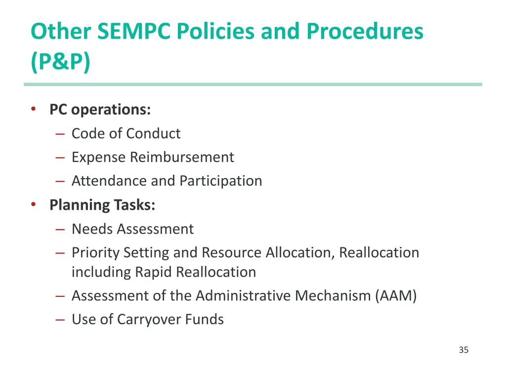 other sempc policies and procedures p p 1