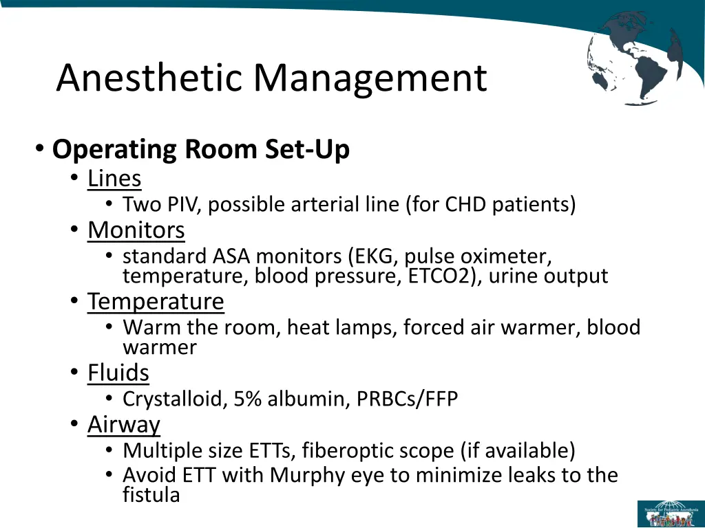 anesthetic management