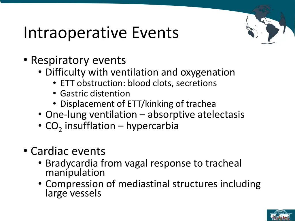 intraoperative events