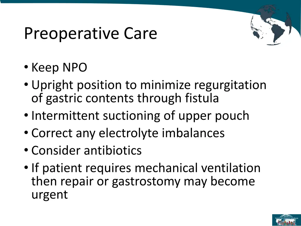 preoperative care