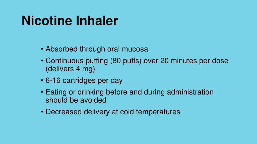 nicotine inhaler