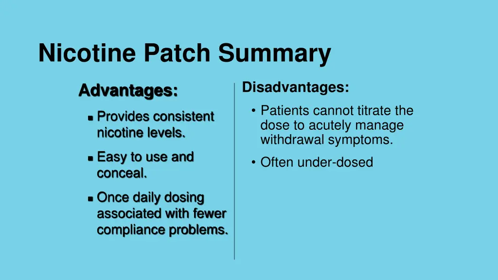 nicotine patch summary