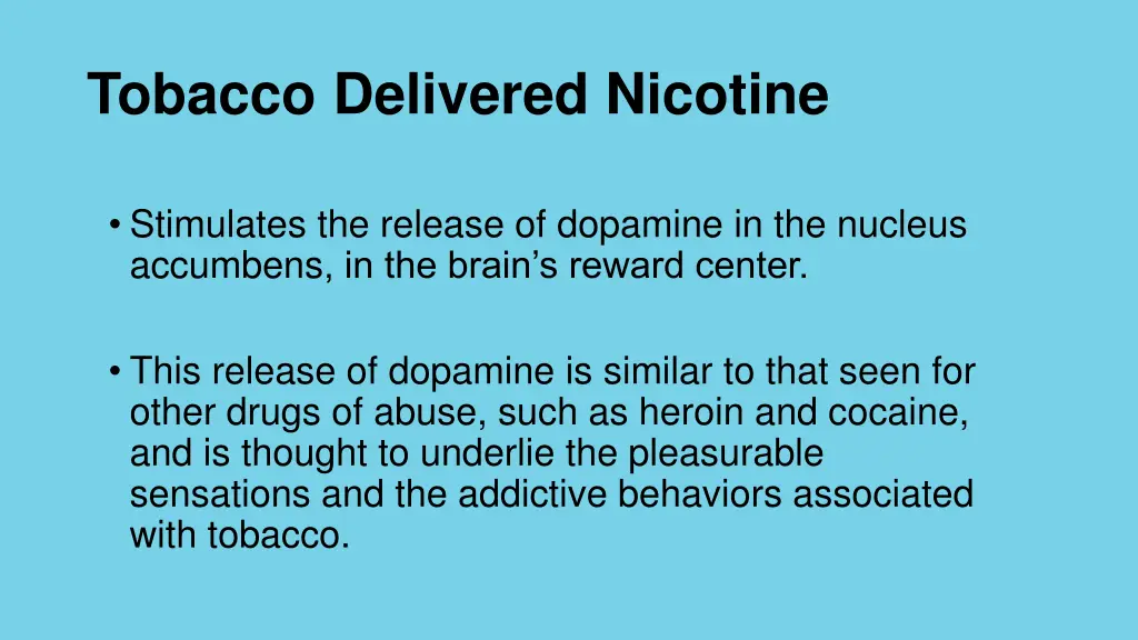 tobacco delivered nicotine