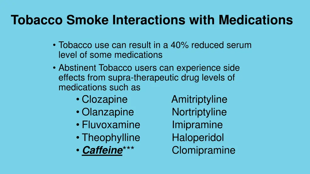 tobacco smoke interactions with medications 1