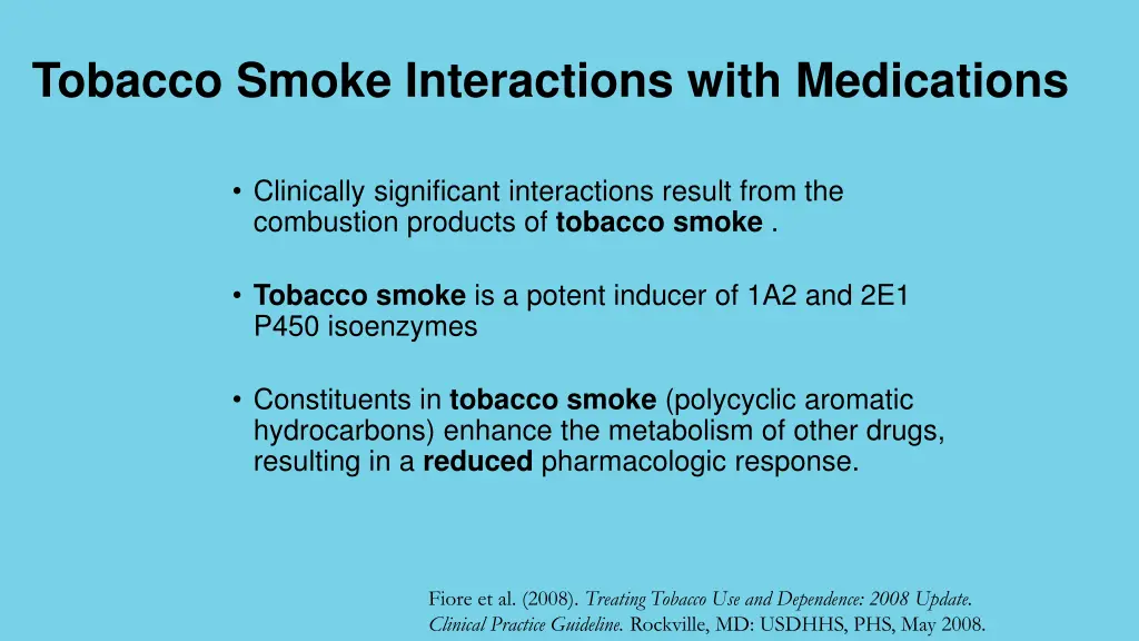 tobacco smoke interactions with medications