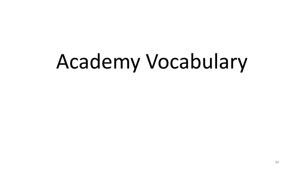 academy vocabulary