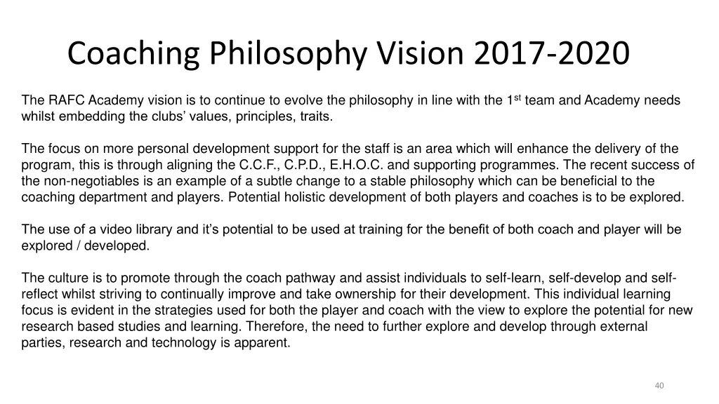 coaching philosophy vision 2017 2020