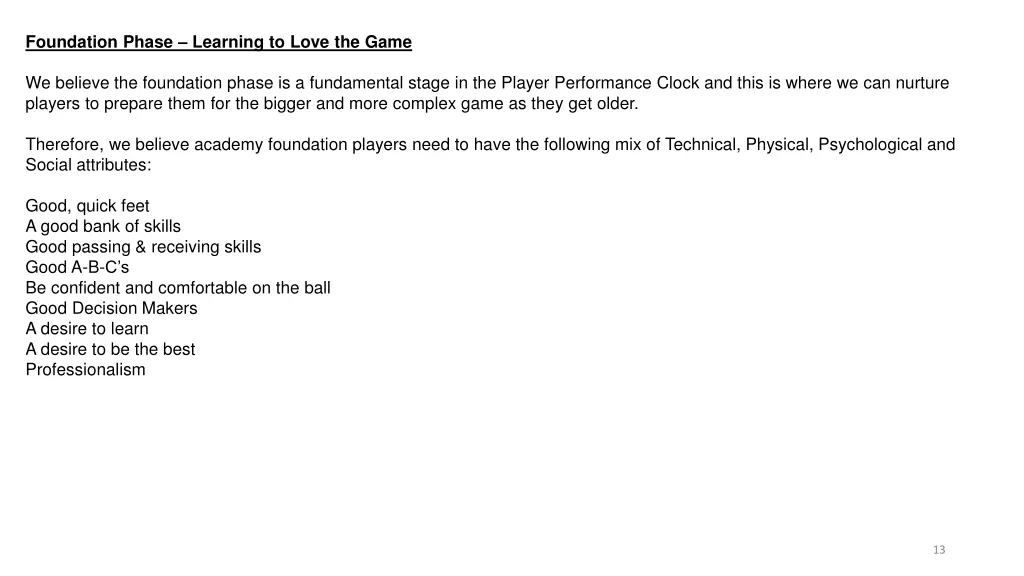 foundation phase learning to love the game