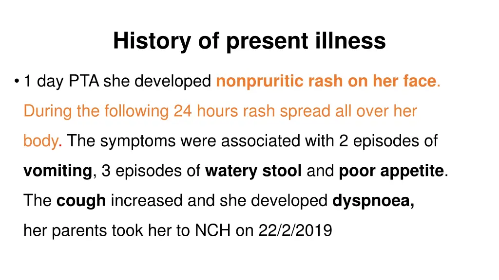 history of present illness 1