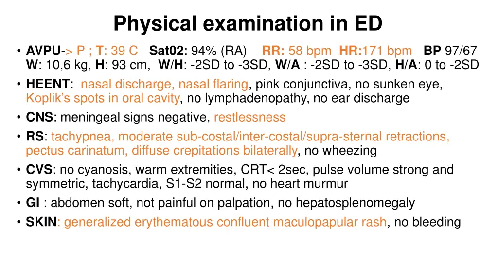 physical examination in ed