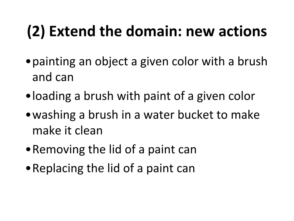 2 extend the domain new actions