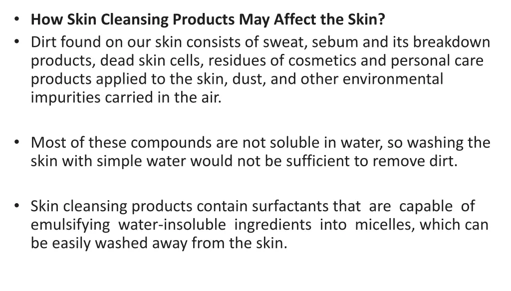 how skin cleansing products may affect the skin