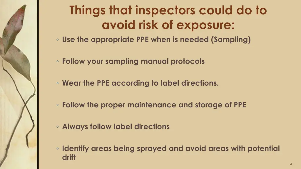 things that inspectors could do to avoid risk 2