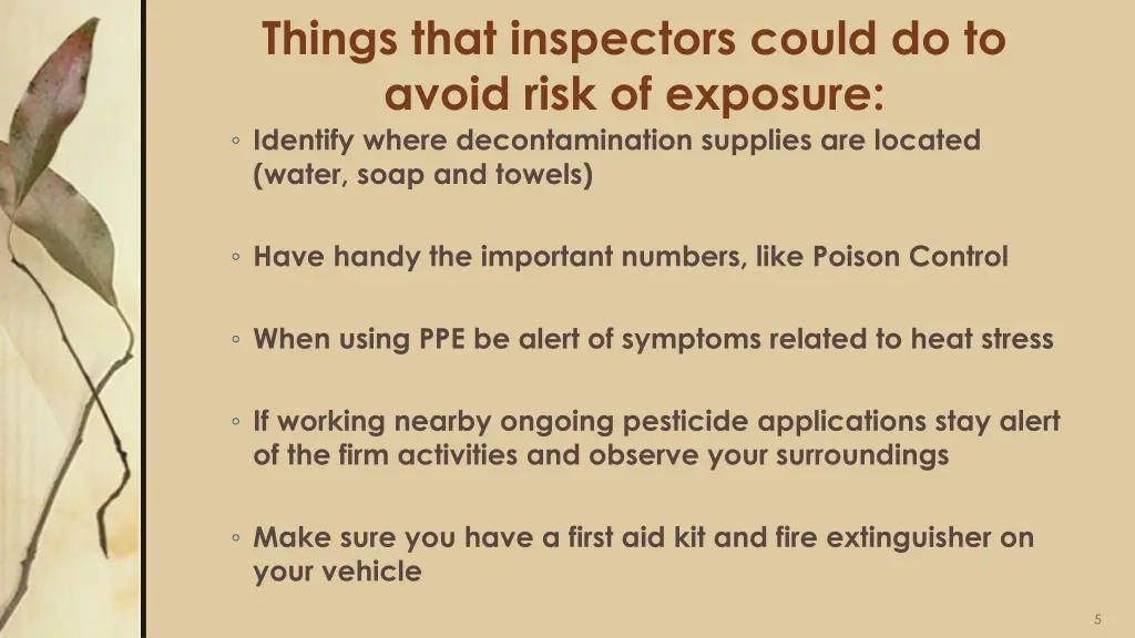 things that inspectors could do to avoid risk 3