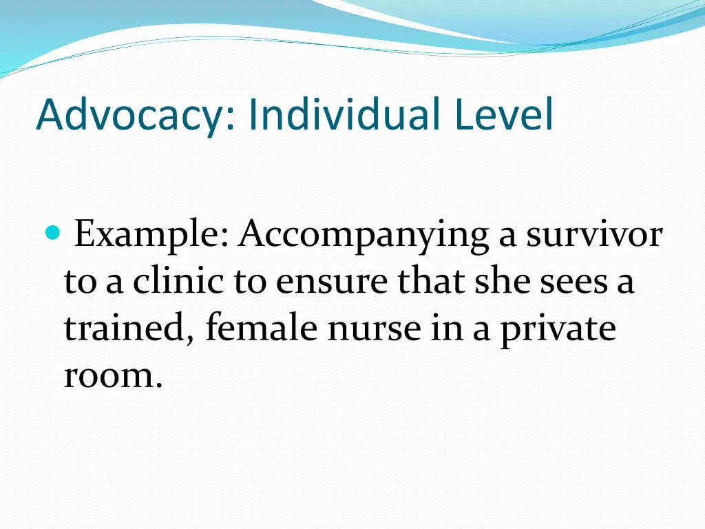 advocacy individual level