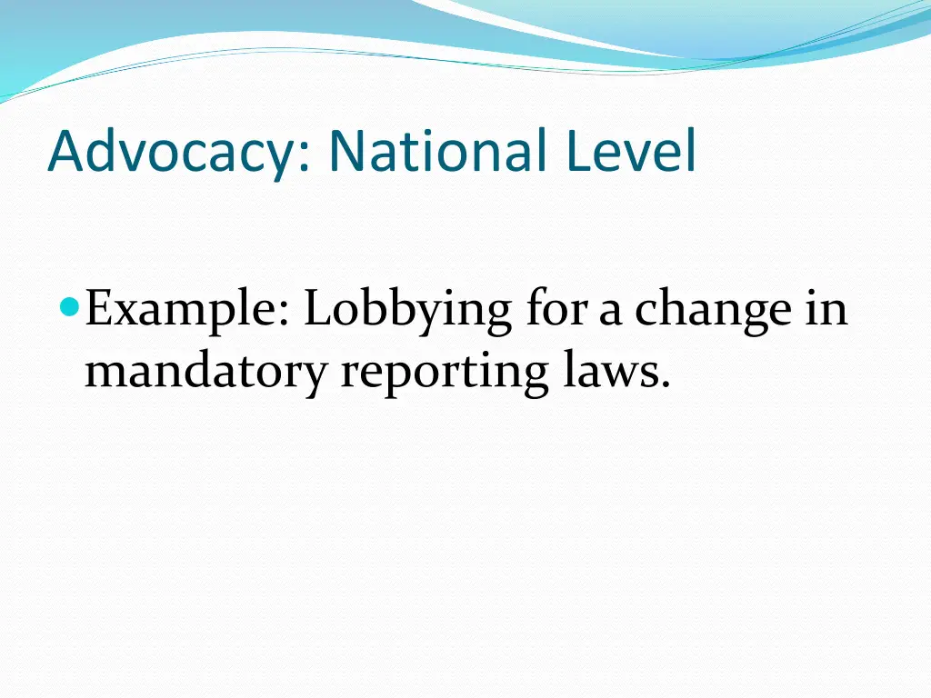 advocacy national level