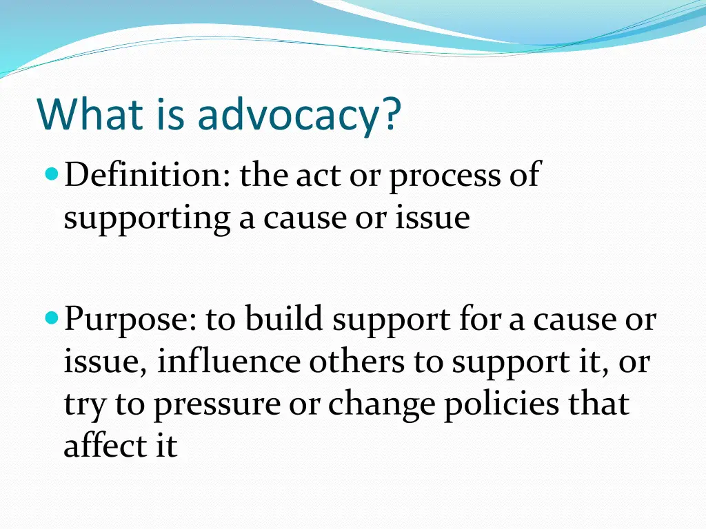 what is advocacy definition the act or process